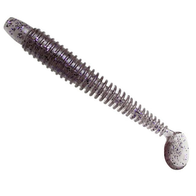 Twister Lunker City Swimming Ribster 4” Grub, 221 Smoke PP, 10cm, 10buc/blister