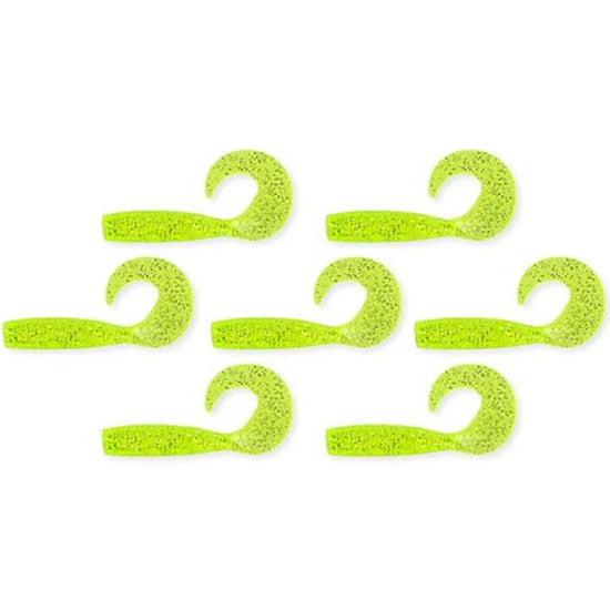 Twister Nevis 6cm, 7buc/pac, Verde Neon Glitter