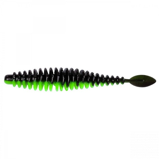 Twister Quantum Magic Trout T-Worm P-Tail 6.5cm 1gr Neon Green Black Cheese