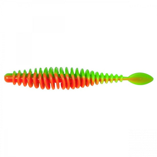 Twister Quantum Magic Trout T-Worm P-Tail 6.5cm 1gr Neon Green Orange Cheese