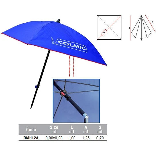 Umbrela Colmic Side Bait Patrat Pvc 90x90cm