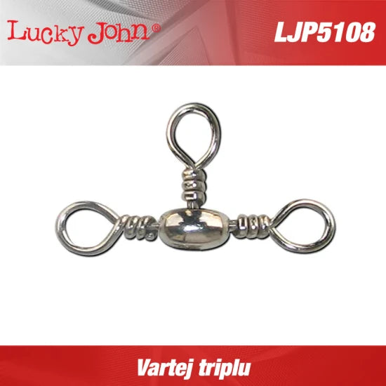 Vartej Triplu Lucky John Crossline Swivel Nr.4 28kg 7buc/plic