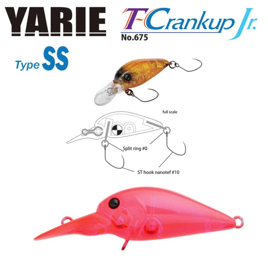 Vobler Yarie Jespa 675 T-crankup Jr. Type Ss C18 Clear Pink 2.8cm 2.1g