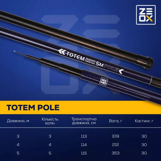 Varga Zeox Rod Totem Pole, 4.00m, 30g, 4seg