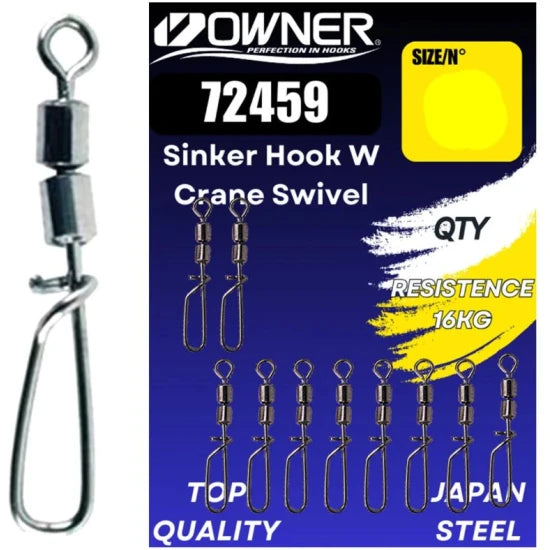 Vartej Agrafa Owner Amaz 72459 Sinker Hook W Crane, 10.3kg, Nr.18, 10buc/plic