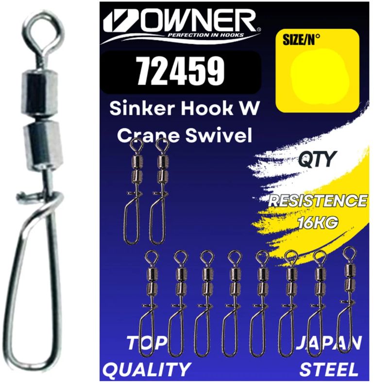 Vartej Agrafa Owner Amaz 72459 Sinker Hook W Crane, 10.3kg, Nr.18, 10buc/plic