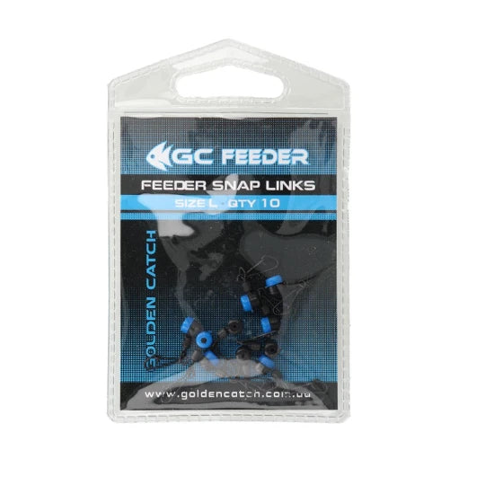 Vartej Golden Catch Cu Margea Culisanta Si Agrafa Feeder Snap Links, Marimea L, 10buc/plic