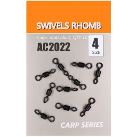 Vartej Orange Swivels Romb Negru Mat, No.4, 10buc/pac