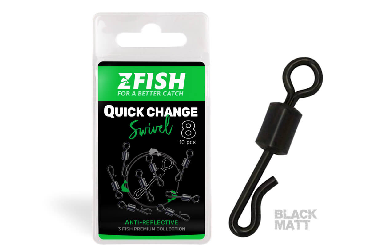 Vartej Rapid ZFISH Quick Change Swivel Matt, Nr 10, 22Kg, 10Buc, Negru