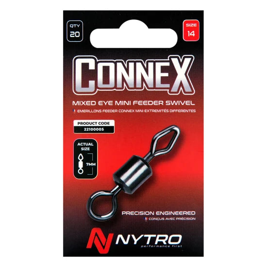 Vartej Rolling Nytro Connex No.14 4lbs Mixed-eye Mini Feeder Swivel 10buc/pac