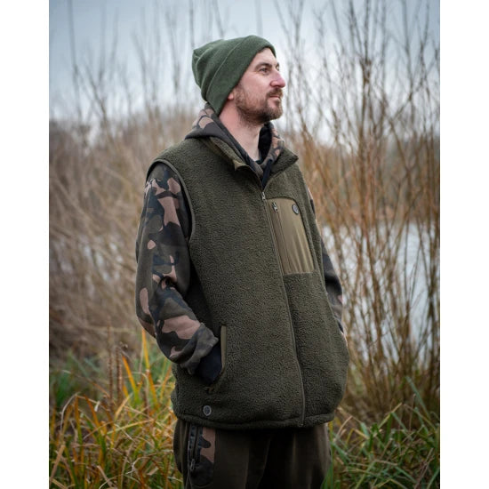 Vesta Fox Olive Sherpa Hybrid Gilet, Marimea L