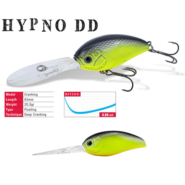 Vobler Colmic Herakles Hypno-DD F 6.3cm 20.5g Chartreuse Black Back