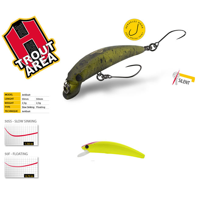 Vobler Colmic Herakles Teser 50SS 5cm 2.5g Chart Pink Head