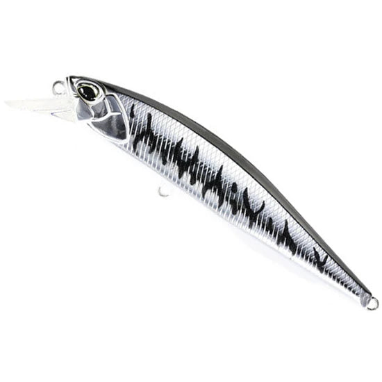 Vobler Duo Realis Jerkbait 85f, Asaz400 Gunmetal M Silver Tiger, 8.5cm, 7.3g