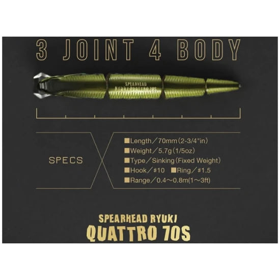 Vobler Duo Spearhead Ryuki Quattro 70s, Cda4055 Chart Back Yamame Ob, 7cm 5.7g