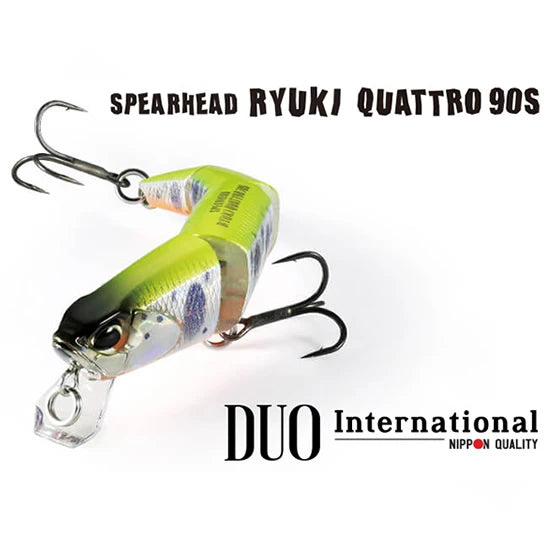 Vobler Duo Spearhead Ryuki Quattro 90s, Cda4140 Lime Yamame Ob, 9cm 14g