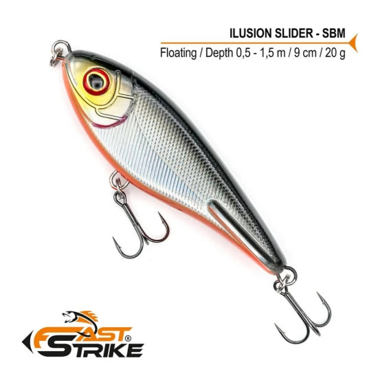 Vobler Fast Strike Ilusion Slider, 9cm, 20g, Culoare Sbm, 1buc/pac