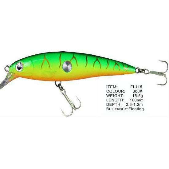 Vobler FL FL115 Floating 100mm 15.5g Depth 0.6-1.2m Colour 606