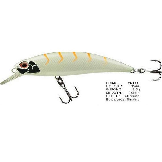 Vobler FL FL158 Sinking 70mm 9.6g Depth All Round Colour 854