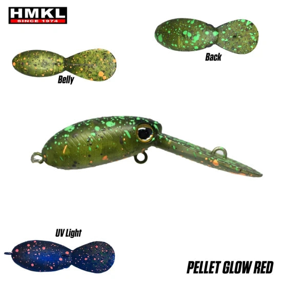 Vobler Hmkl Inch Crank Mr Custom Painted Pellet Glow Red 2.5cm 1.6g