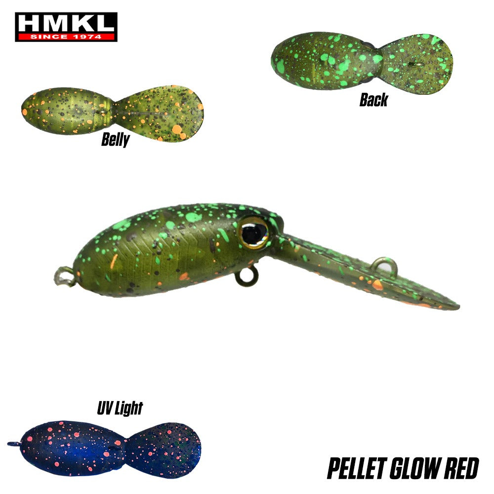 Vobler HMKL Inch Crank MR Custom Painted Pellet Glow Red 2.5cm 1.6g