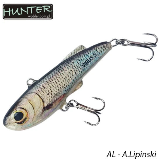 Vobler Hunter Lipless Virus, Culoare Al, 5cm, 5g, 1buc/pac