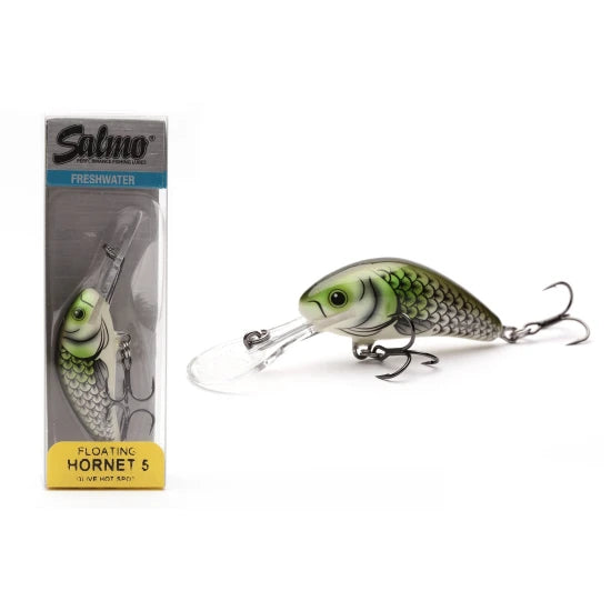 Vobler Salmo Hornet Floating 5cm 7g Olive Hot Spot