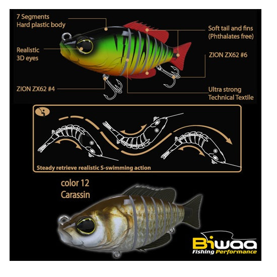 Vobler Swimbait Biwaa Seven Section Carassin 15cm 60g