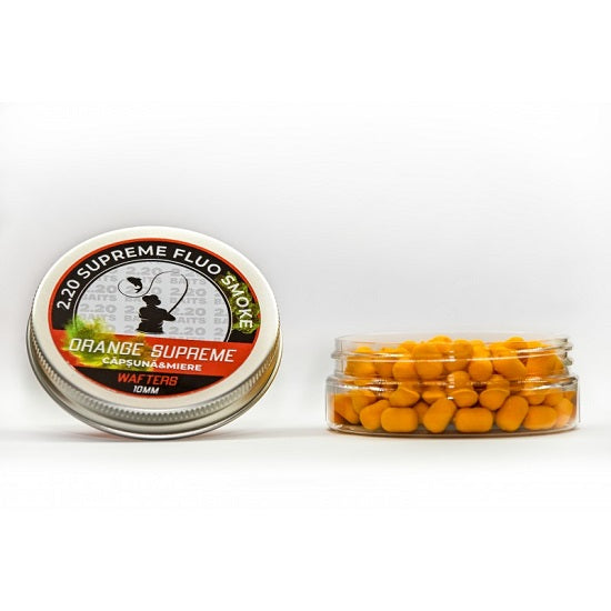Wafter 220Baits Supreme Fluo 10 mm portocaliu Miere &amp; Capsuna