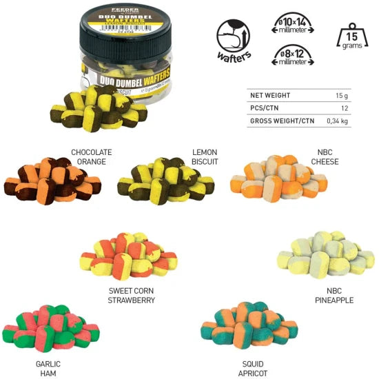 Wafters Carp Zoom Duo Dumbel, Nbc-cheese, 10-14mm, 15g