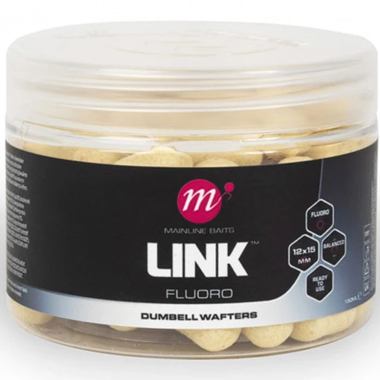 Wafters Dumbell Mainline Fluoro White, Link, 12x15mm